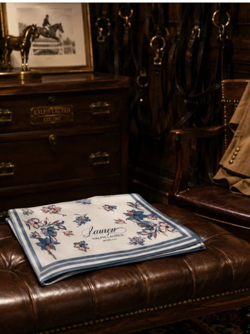 Lauren Ralph Lauren Floral Square Scarf (Cream)